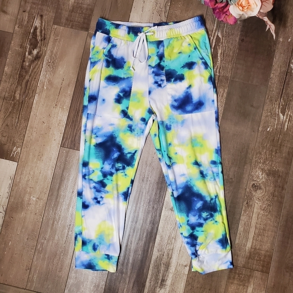 Eye Candy Size Medium Tie-Dye Cropped Jogger Pants NWOT